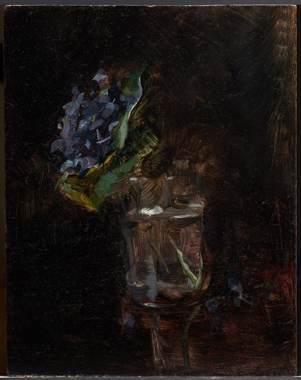 Buket violetter i en vase af Henri de Toulouse Lautrec
