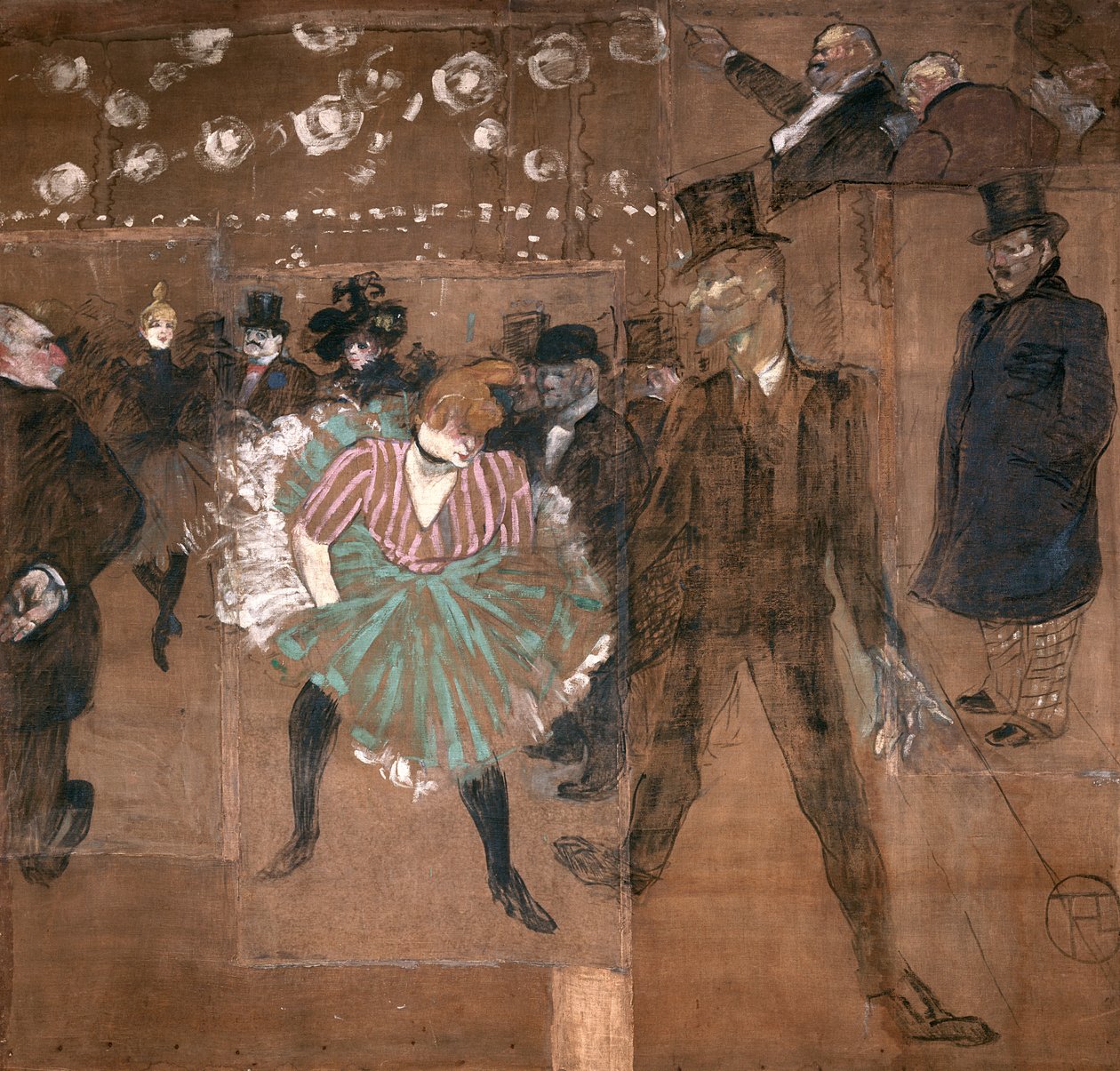 Dans ved Moulin Rouge: La Goulue (1870-1927) og Valentin le Desosse (1843-1907) 1895 af Henri de Toulouse Lautrec