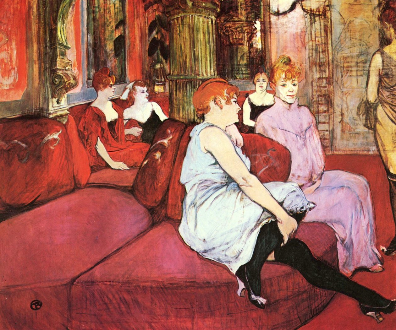Der Salon in der Rue des Moulins af Henri de Toulouse Lautrec