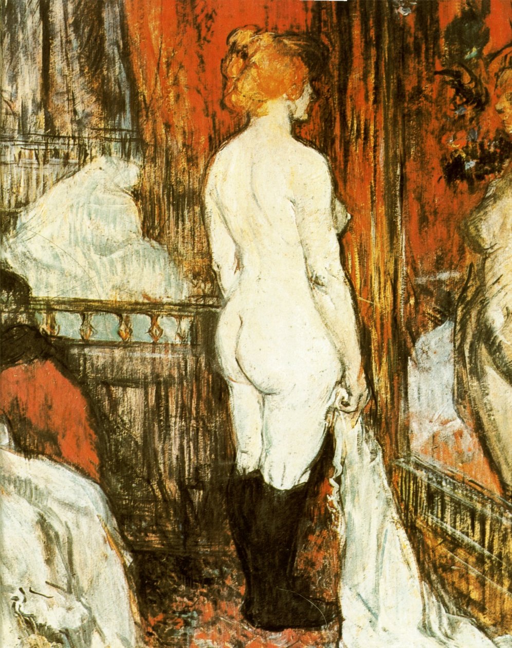 Nøgen kvinde foran sit spejl af Henri de Toulouse Lautrec
