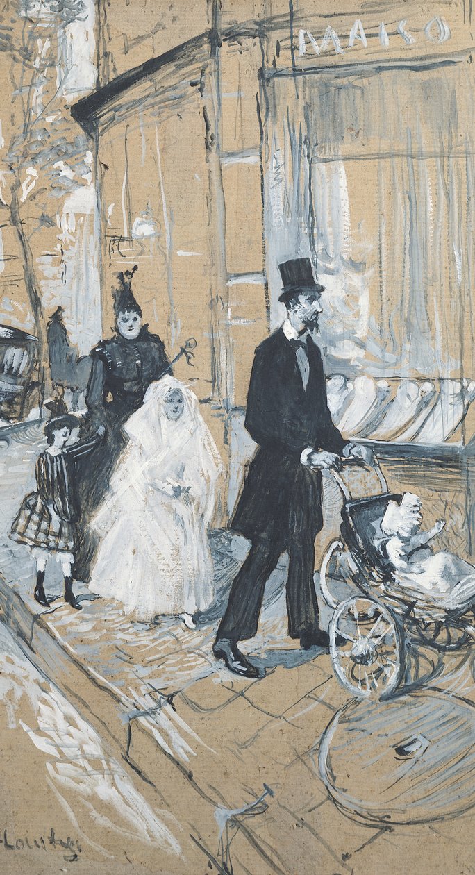 Første nadverdag, 1888 (grisaille på pap) af Henri de Toulouse Lautrec