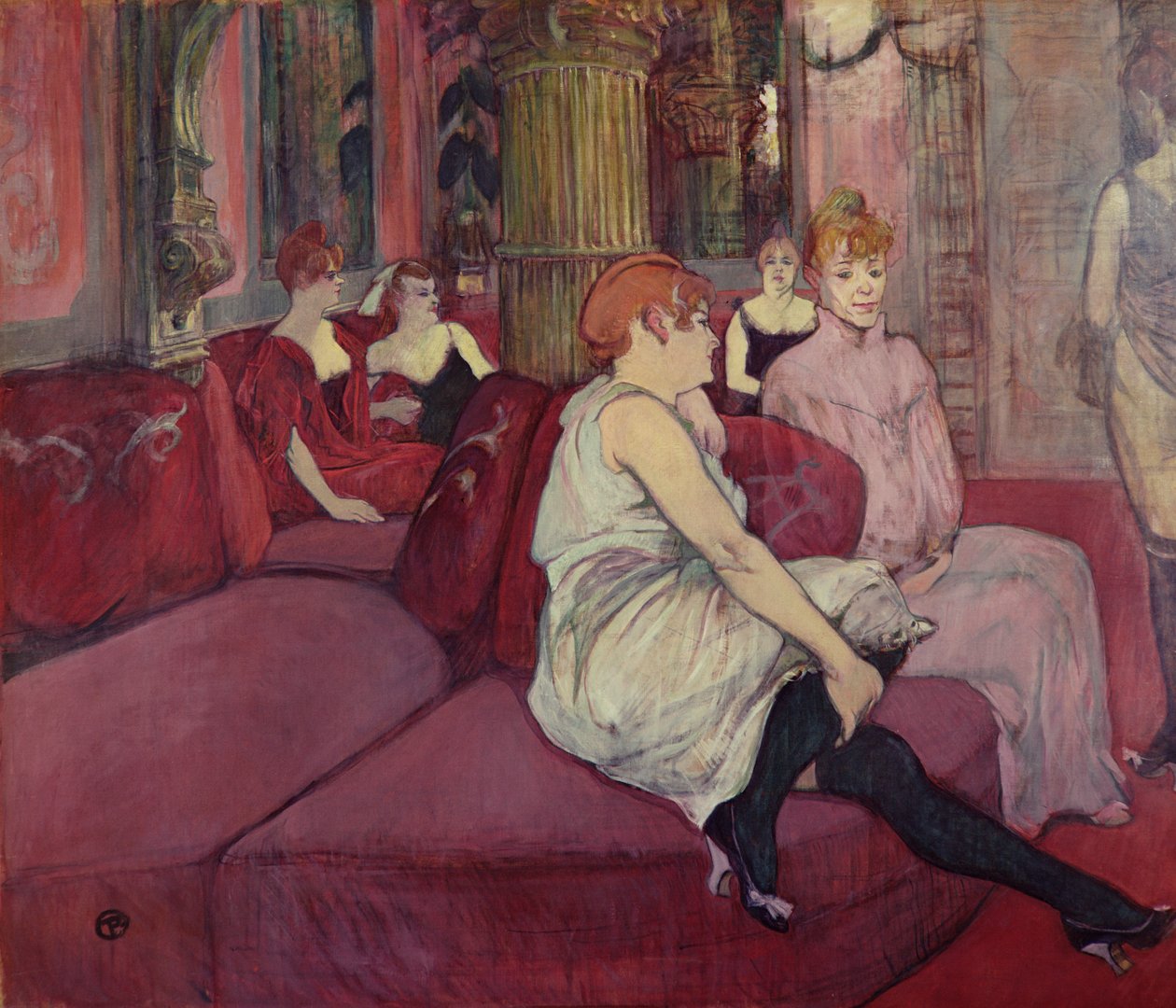 I salonen ved Rue des Moulins, 1894 (kul og olie på lærred) af Henri de Toulouse Lautrec