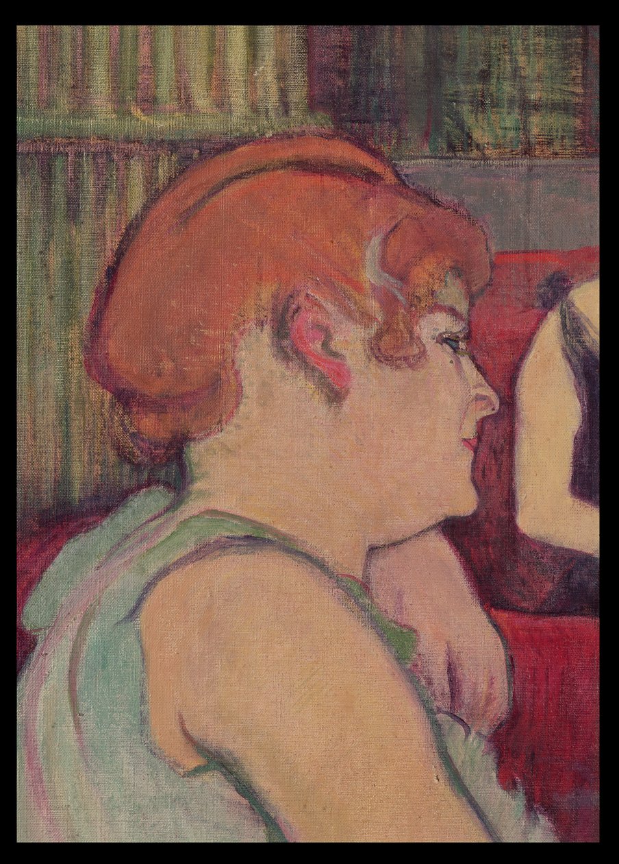 I salonen ved Rue des Moulins, detalje af en af kvinderne, 1894 (kul og olie) af Henri de Toulouse Lautrec