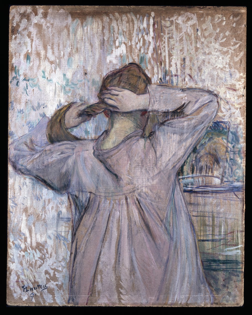 La Toilette, 1891 (olie på papir på kort) af Henri de Toulouse Lautrec