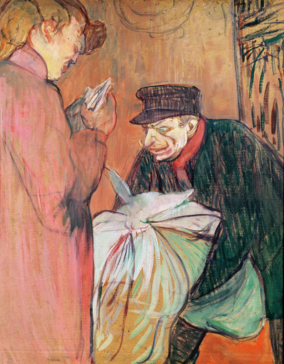 The Launderer of the House, 1894 (olie på kort) af Henri de Toulouse Lautrec