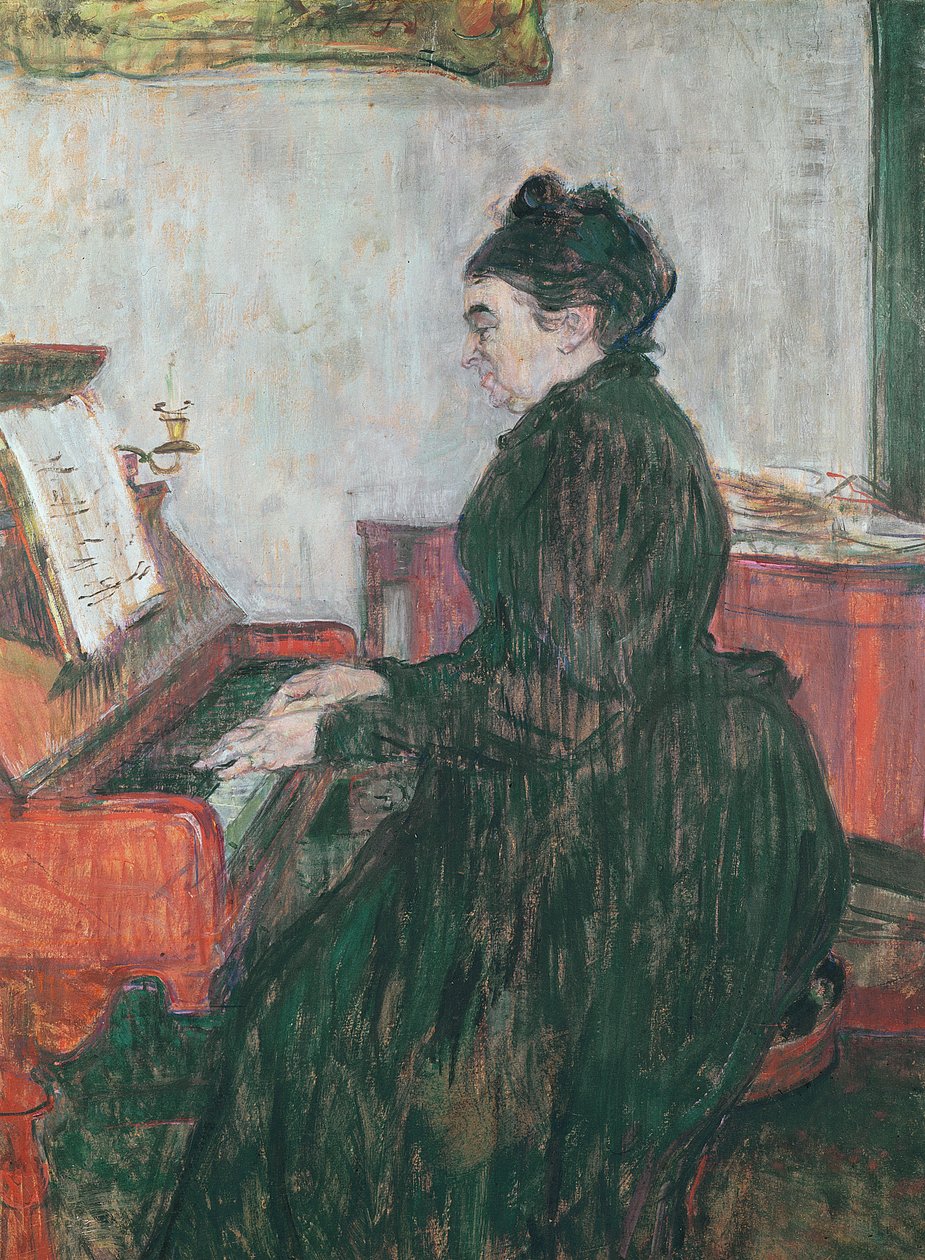 Madame Pascal ved klaveret i salonen på Chateau de Malrome, 1895 af Henri de Toulouse Lautrec