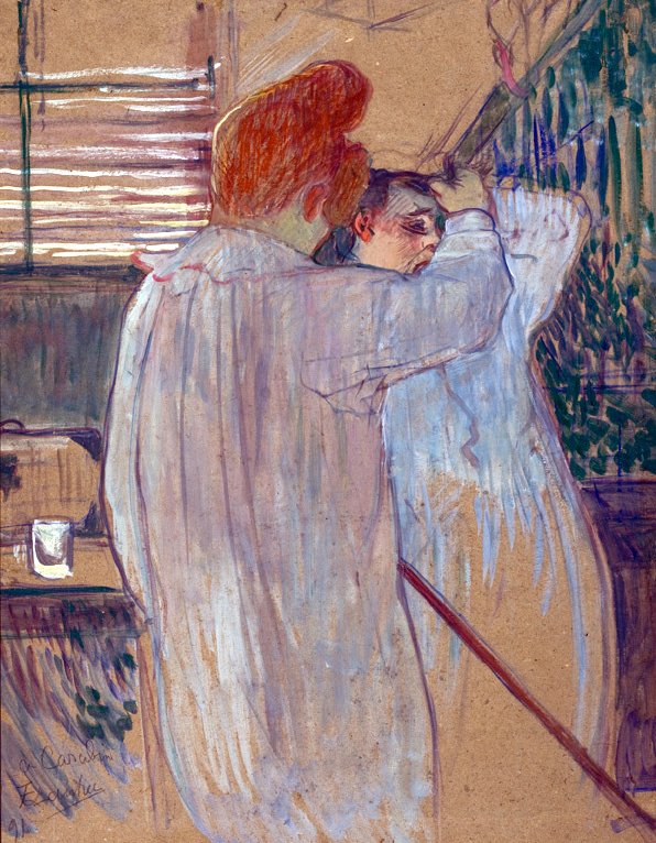 kvinde kæmmer sit hår af Henri de Toulouse Lautrec