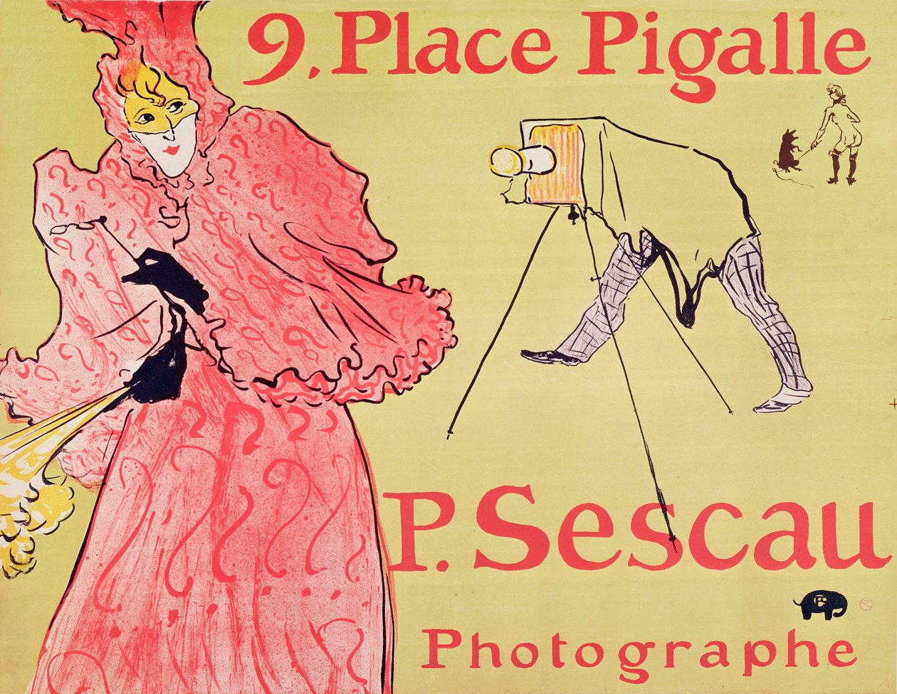 P. Sescau Photographe (plakat), 1894 (litografi med fem farver med pensel, farveblyant og sprøjtteknik) af Henri de Toulouse Lautrec