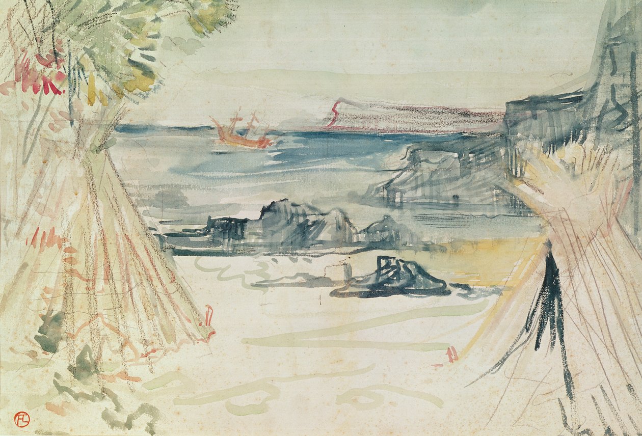 Paul og Virginie, 1896 (akvarel og blyant på papir) af Henri de Toulouse Lautrec