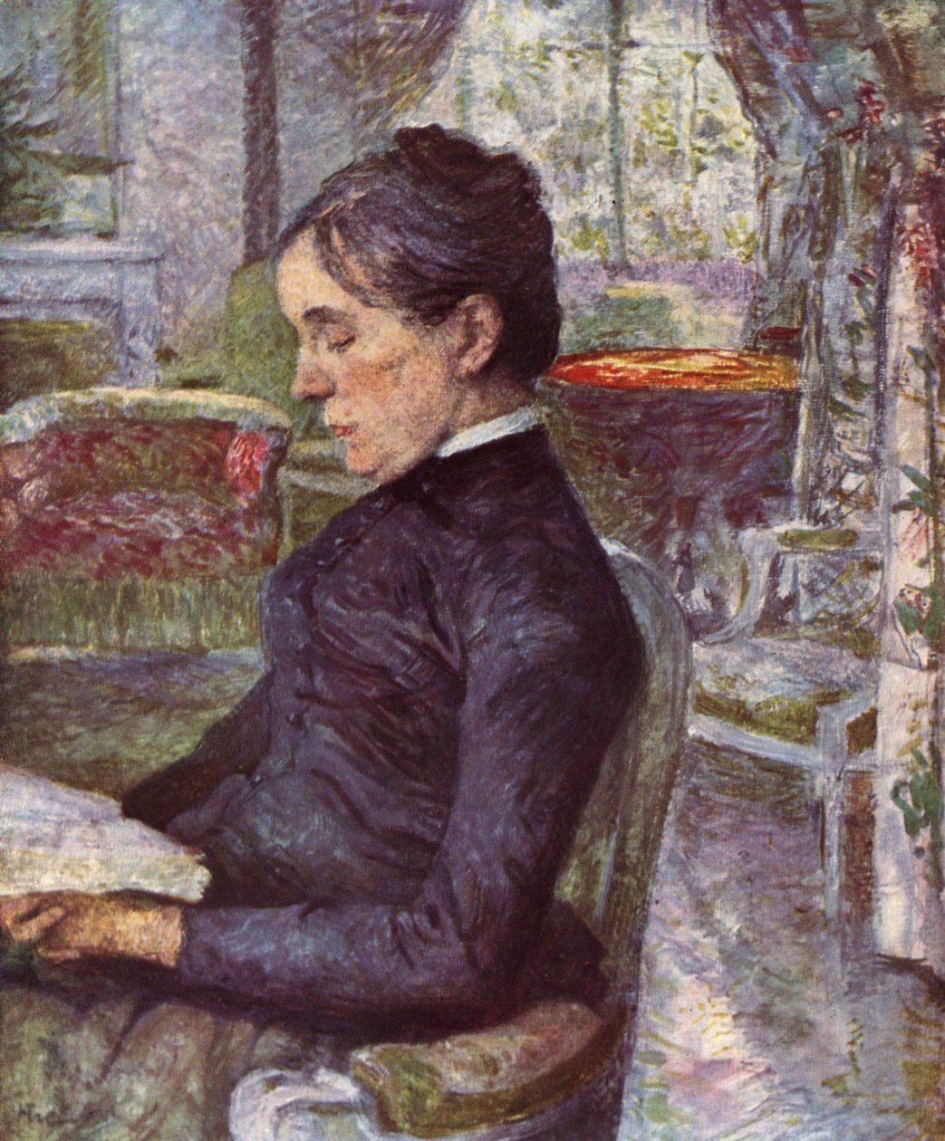 Portræt af grevinde A. de Toulouse-Lautrec af Henri de Toulouse Lautrec
