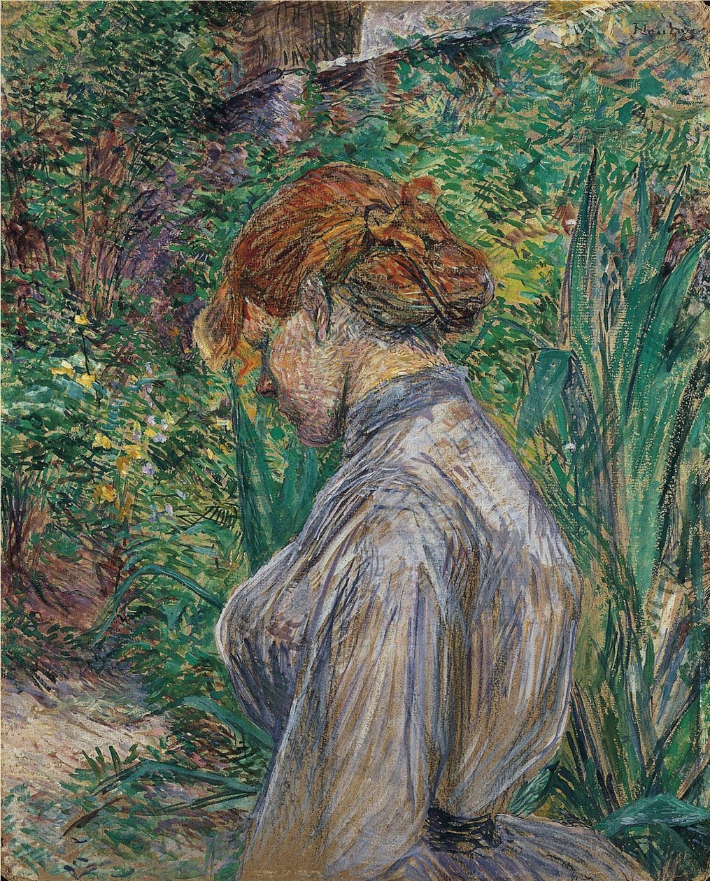 Rødhåret kvinde i Monsieur Forets have af Henri de Toulouse Lautrec