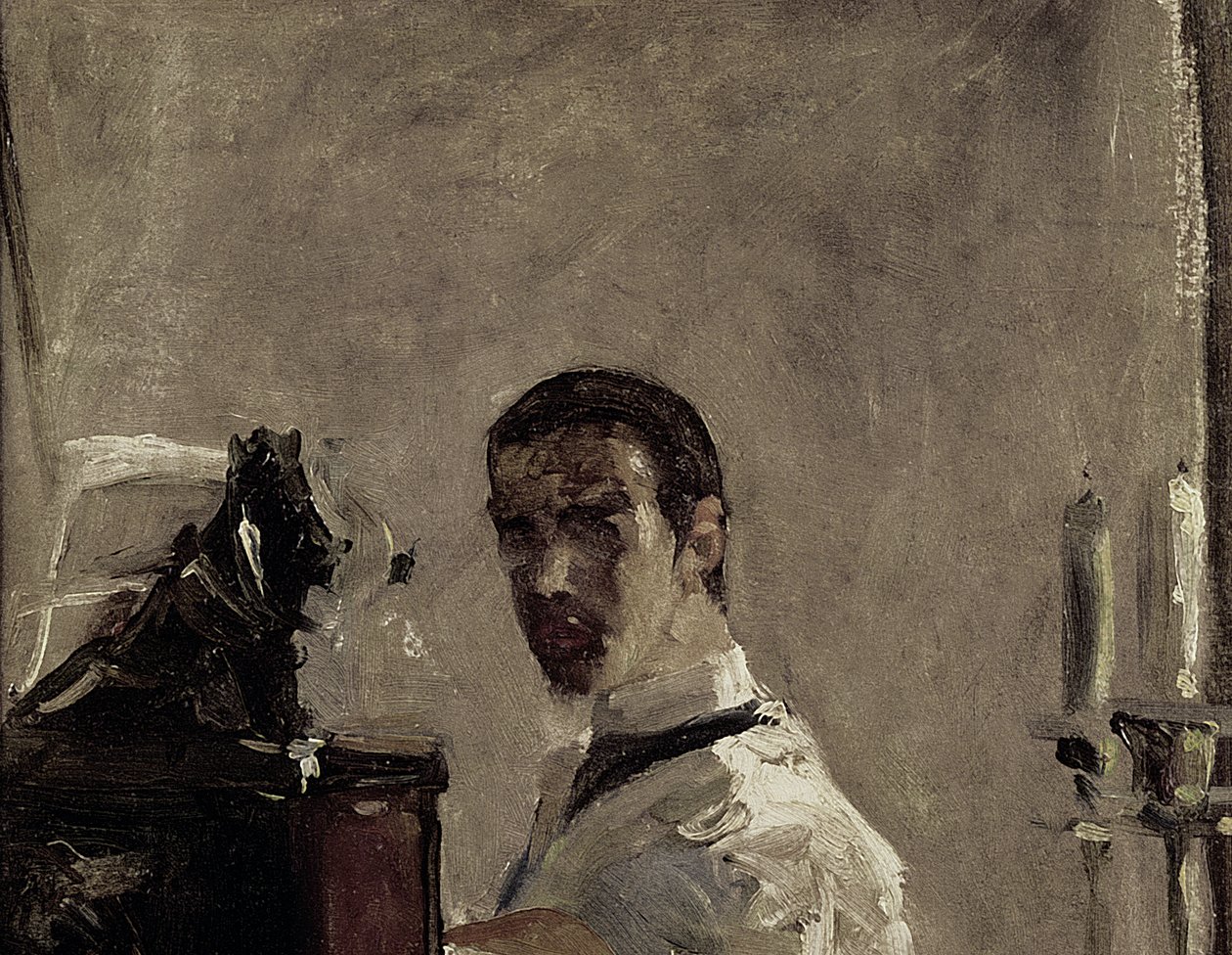 Selvportræt, 1880 (detalje af 37178) af Henri de Toulouse Lautrec
