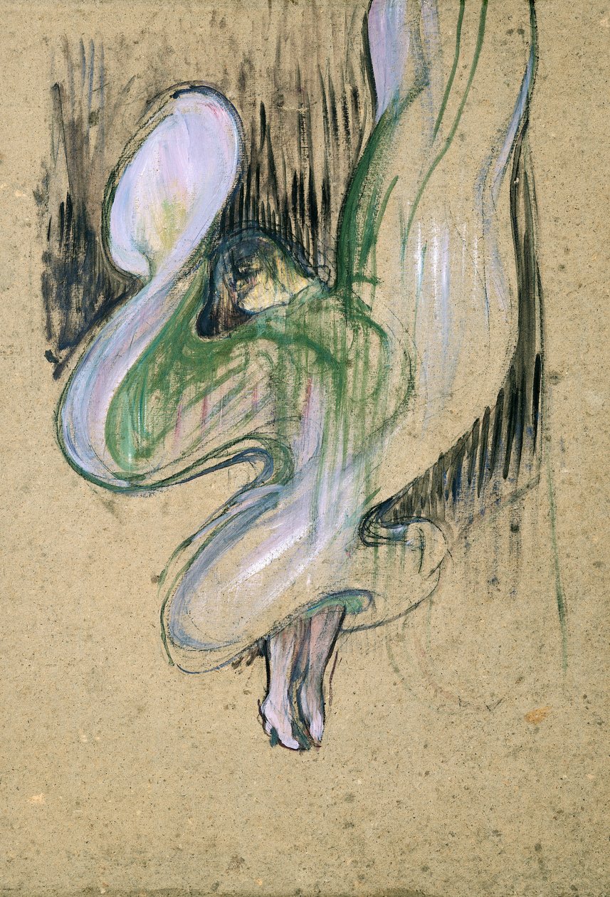 Studie til Loie Fuller (1862-1928) på Folies-Bergere, 1893 (olie på karton) af Henri de Toulouse Lautrec