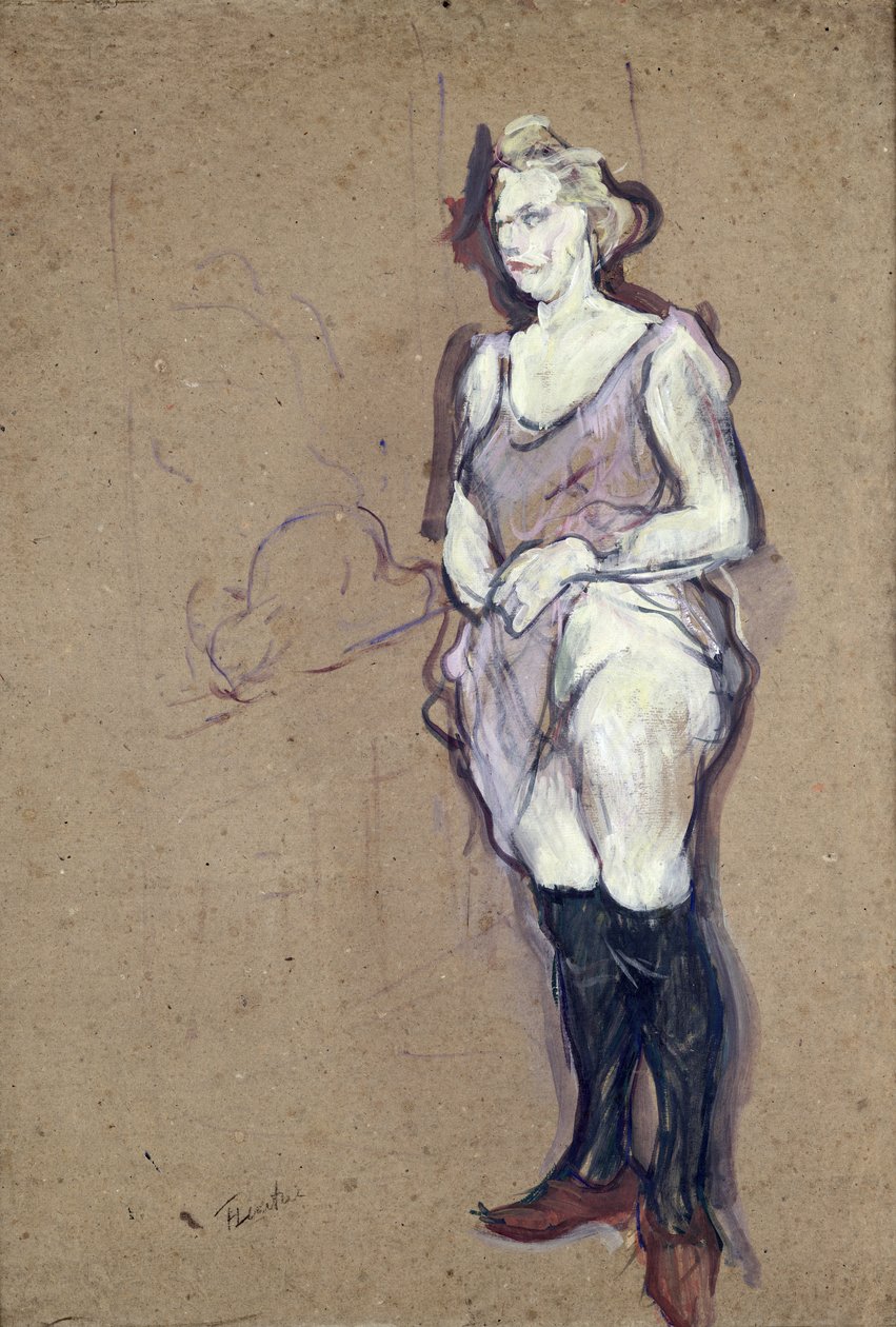 Lægeinspektionen: Blond prostitueret, 1894 (olie på kort) af Henri de Toulouse Lautrec