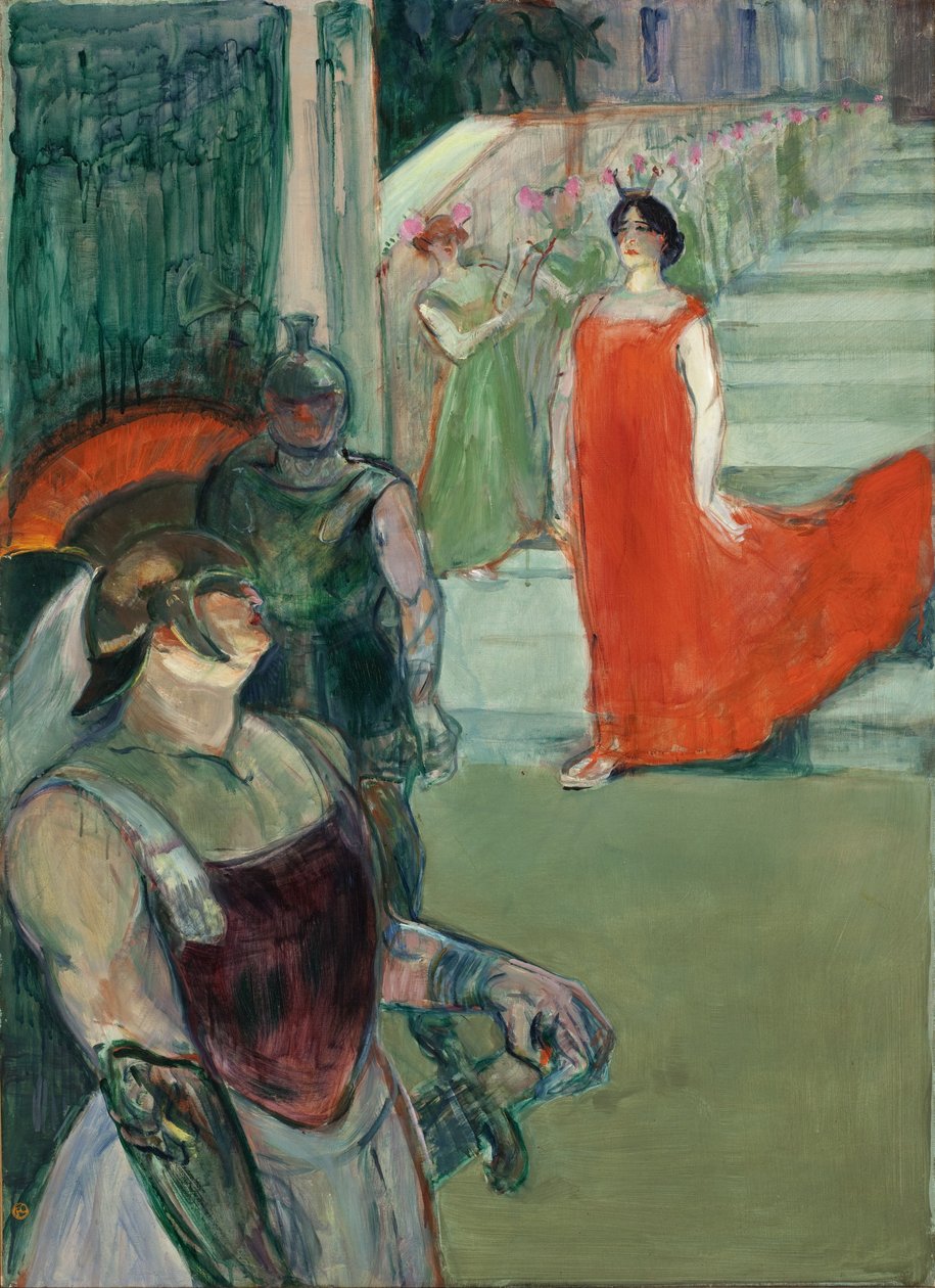 Operaen "Messalina" i Bordeaux (Messalina går ned ad trappen med statister), 1900-1901 af Henri de Toulouse Lautrec