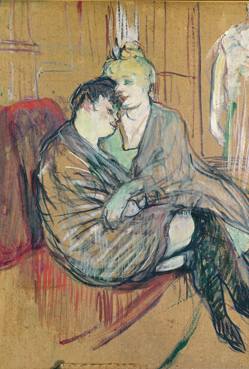 De to venner, 1894 (olie på kort) af Henri de Toulouse Lautrec