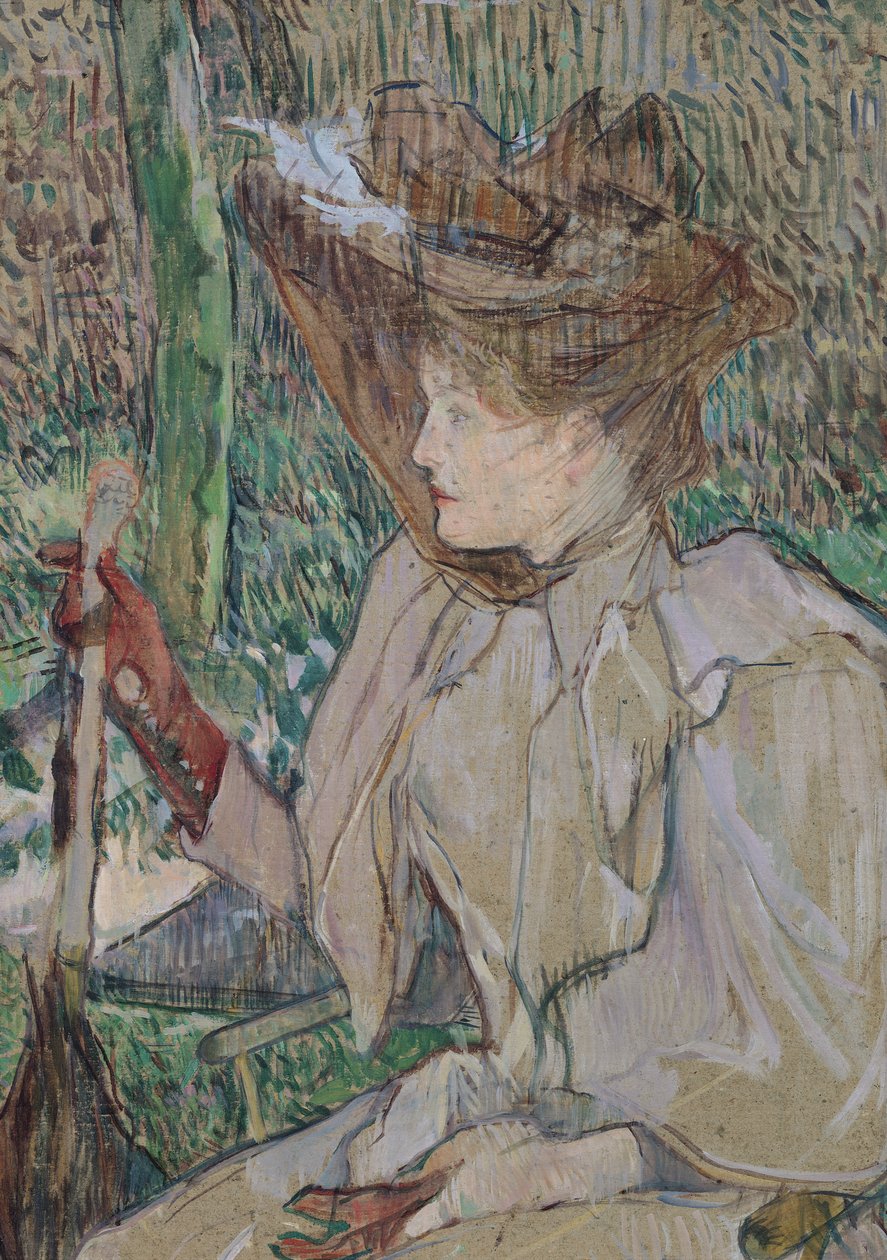 Kvinde med handsker, 1891 (olie på pap) af Henri de Toulouse Lautrec