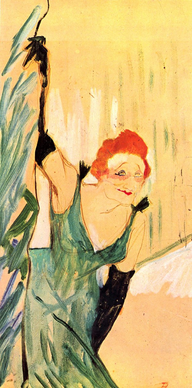 Yvette Guilbert hilser publikum af Henri de Toulouse Lautrec