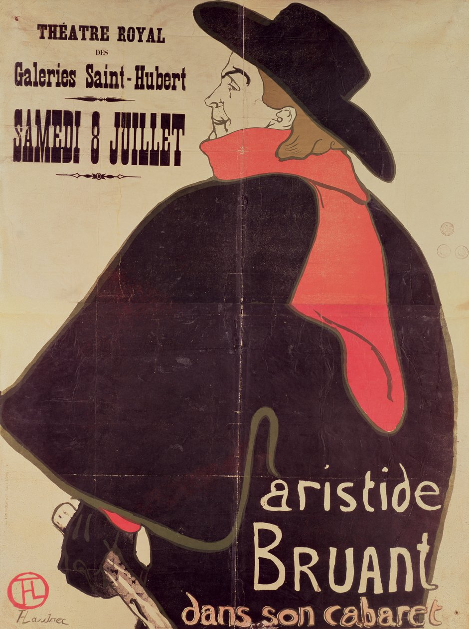 Aristide Bruant i sin kabaret, 1893 af Henri de Toulouse Lautrec