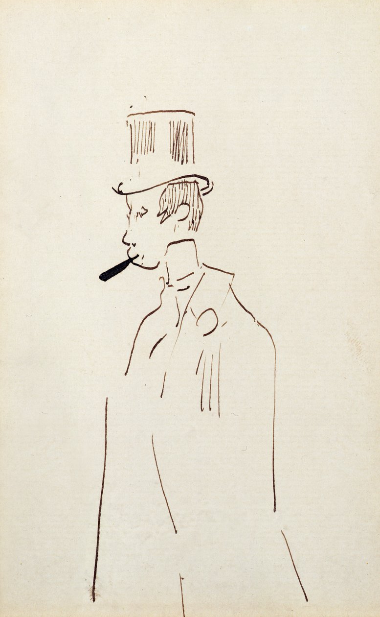 Mand med tophat, ca.1890 af Henri de Toulouse Lautrec
