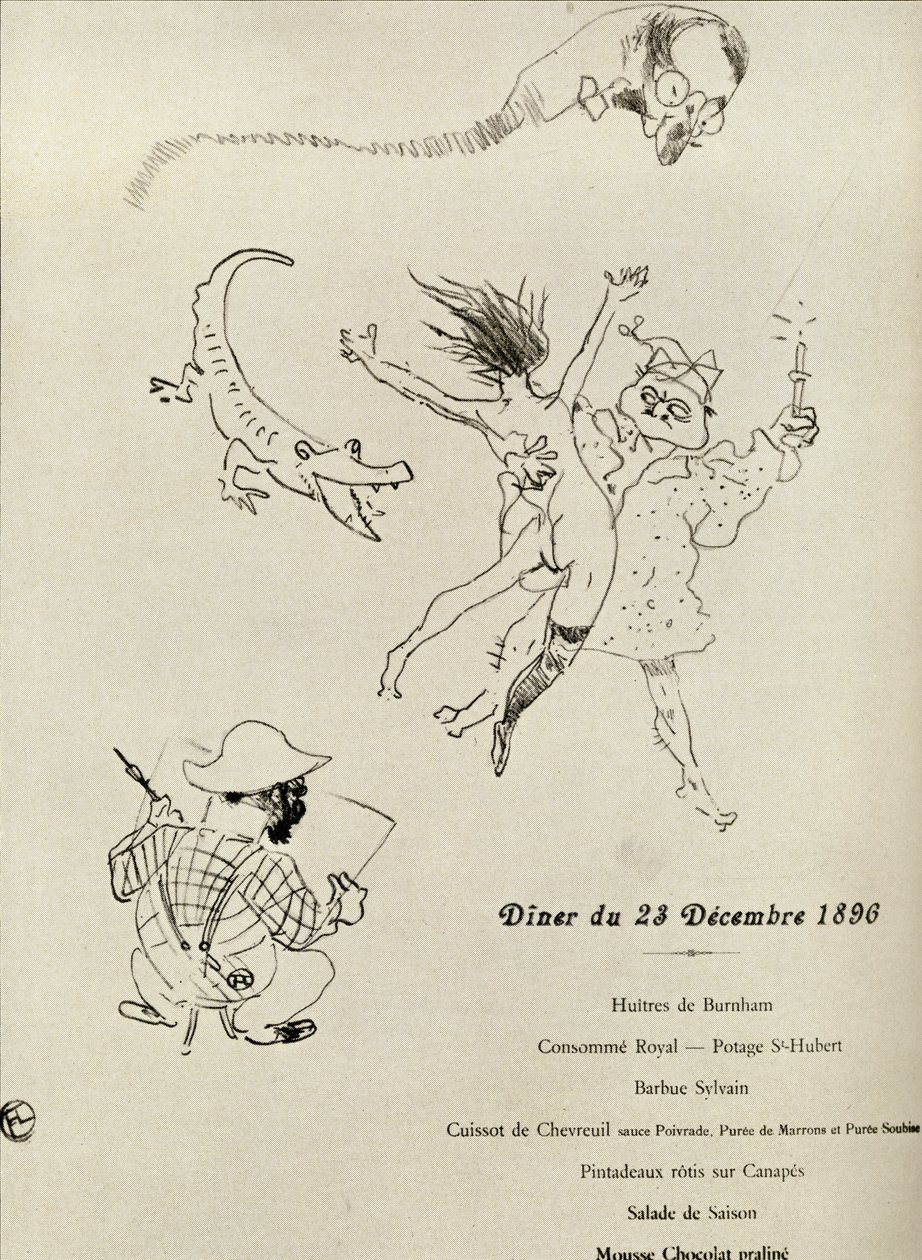 Menu fra Le Crocodile, 1896, fra 