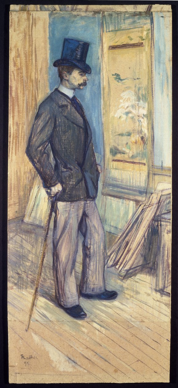 Portræt af M. Paul Sescau, 1891 (olie & gouache på pap) af Henri de Toulouse Lautrec