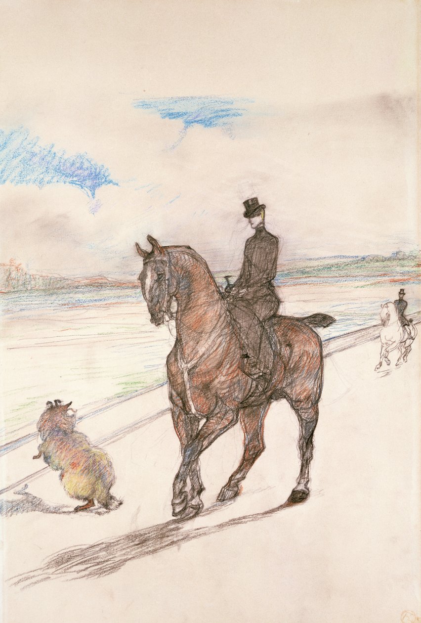 Amazonas, ca. 1899 (farvet blyant på papir) af Henri de Toulouse Lautrec