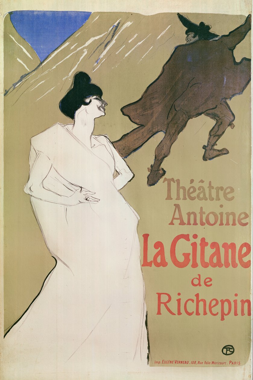 Antoine Theatre, The Gitane af Richepin (plakat), 1900 (litografi) af Henri de Toulouse Lautrec