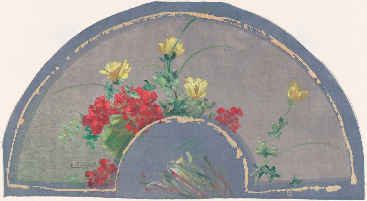 Ventilator med valmuer af Henri-Charles Guérard