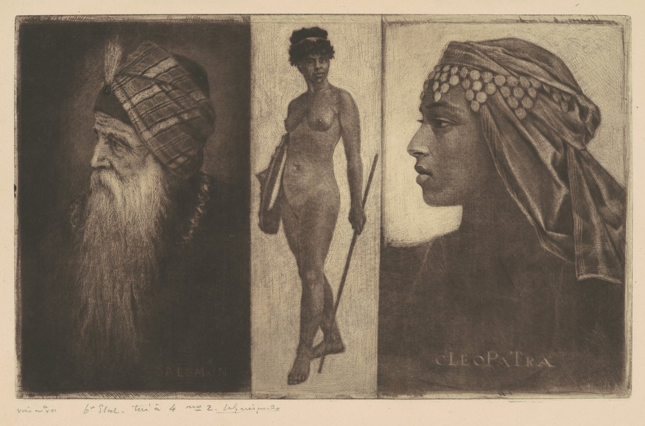 Salomon og Cleopatra af Henri-Charles Guérard