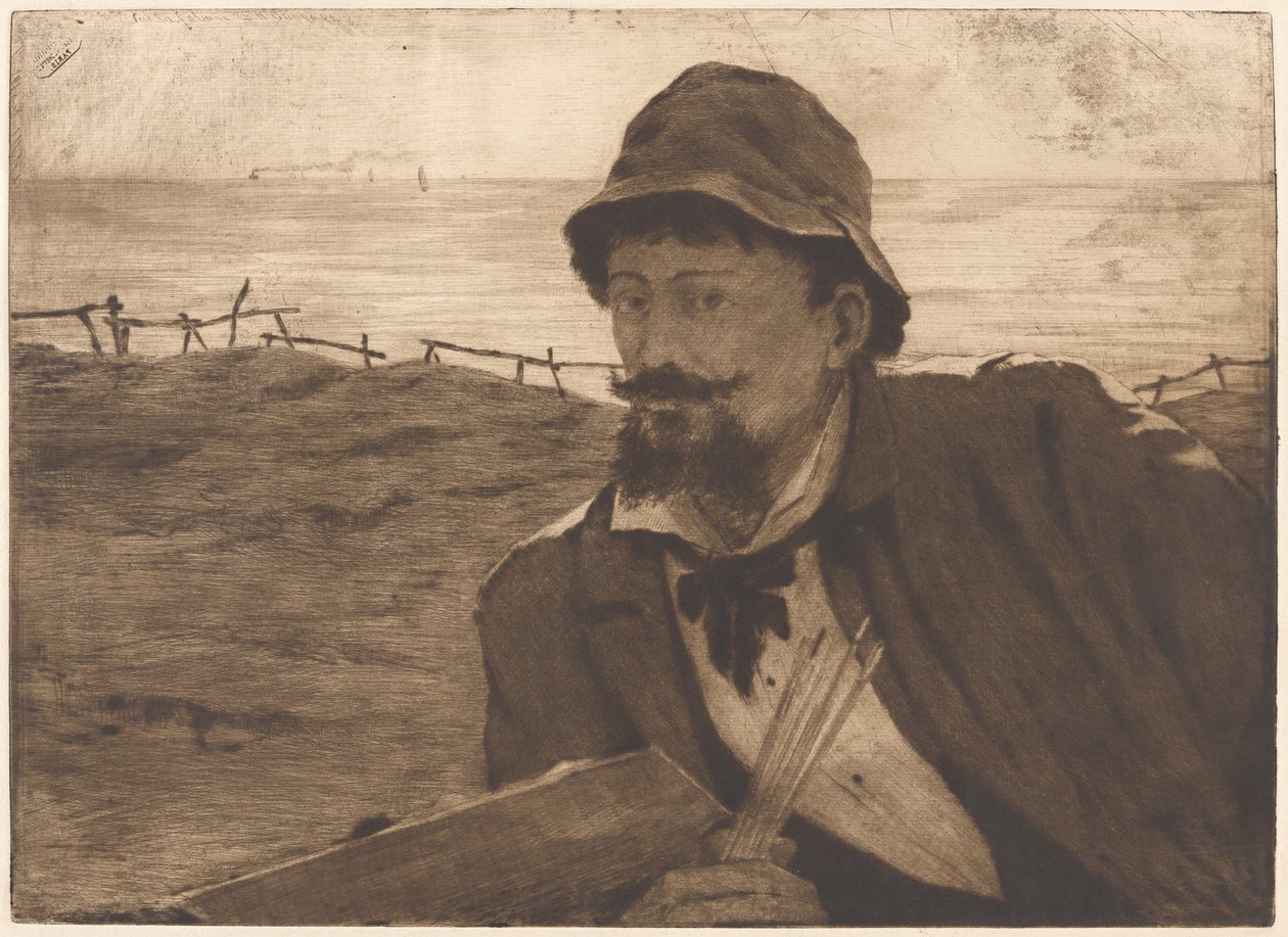 På klippen [Selvportræt] af Henri-Charles Guérard