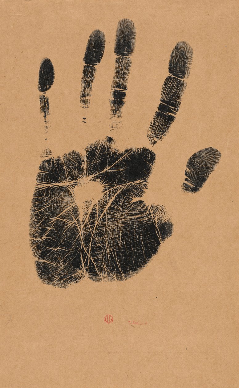 Die linke Hand des Künstlers af Henri-Charles Guérard