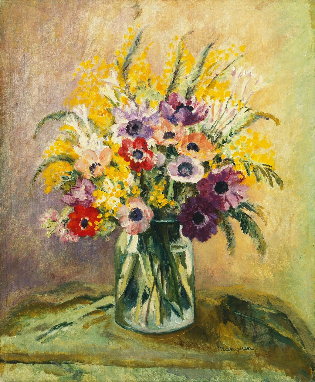 Anemoner og Mimosaer af Henri Charles Manguin