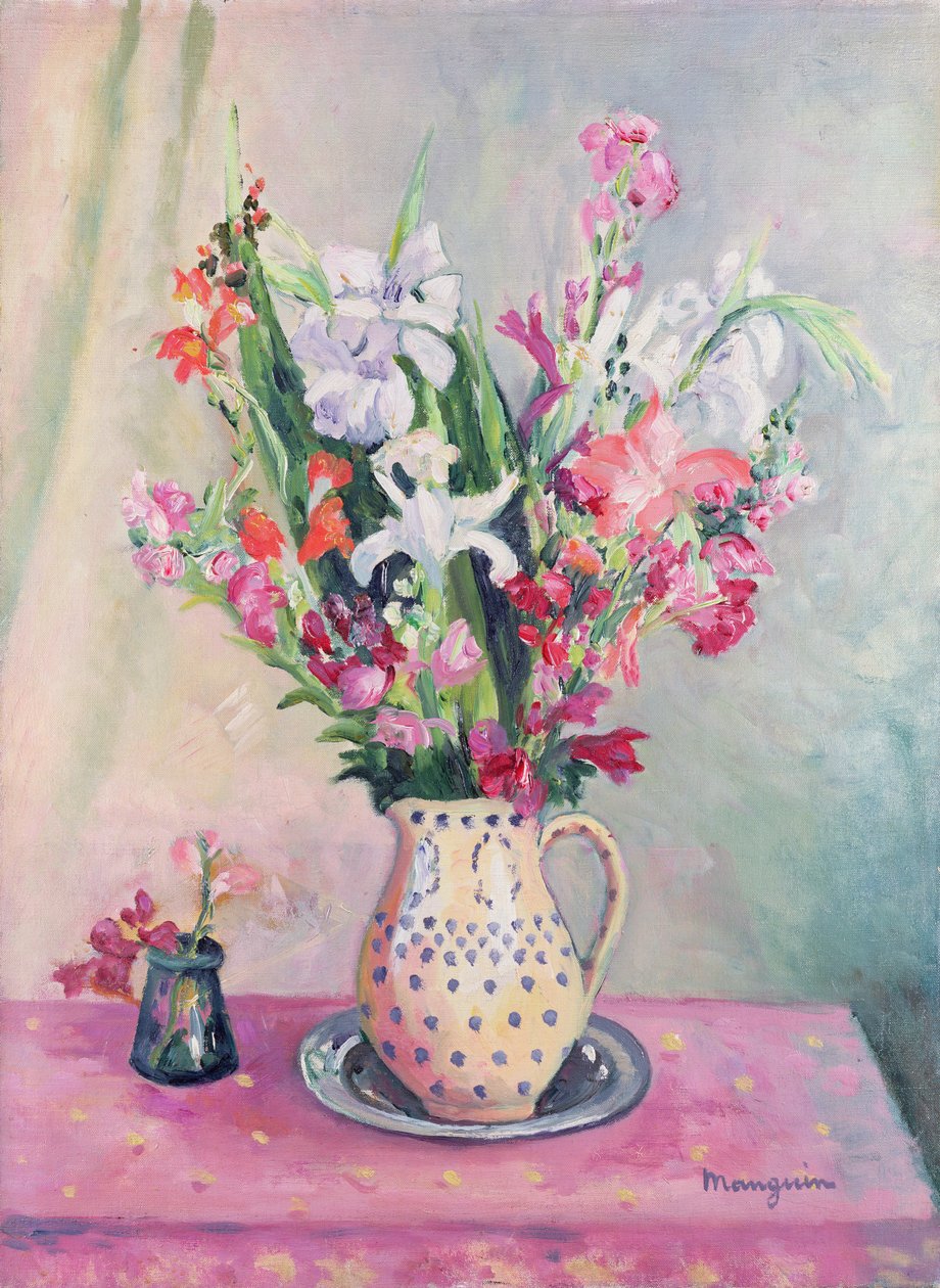 Gladioler i en vase af Henri Charles Manguin