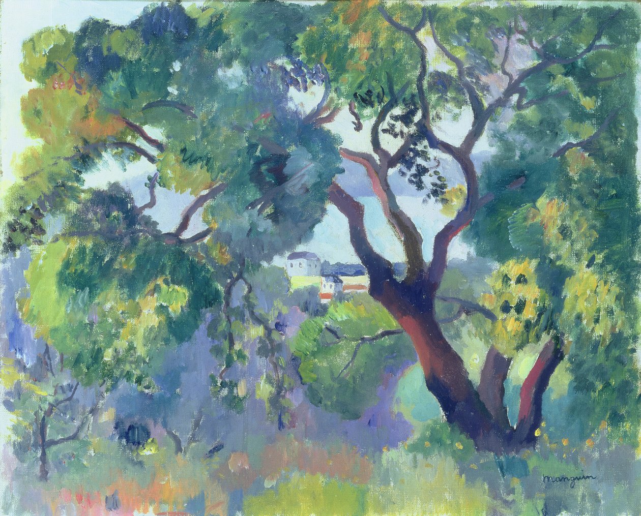 Landskab i Saint-Tropez af Henri Charles Manguin