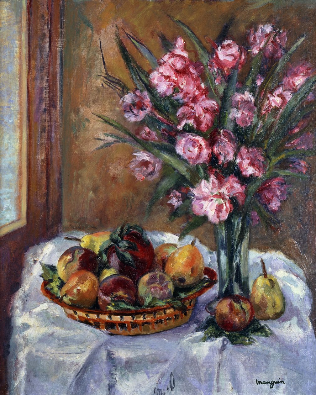 Oleander og Frugt; Oleandere og frugter af Henri Charles Manguin