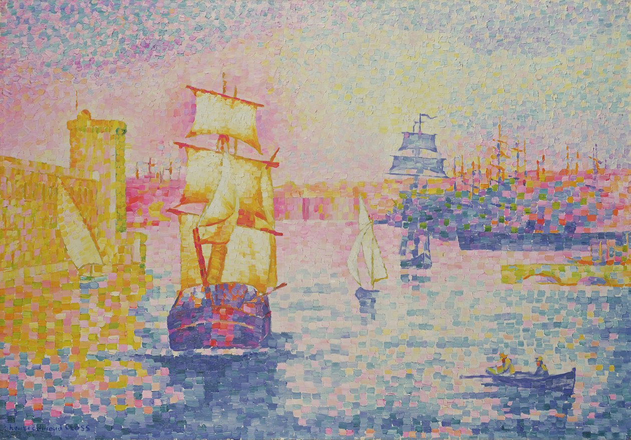 Havnen i Marseille, ca. 1909 af Henri Edmond Cross