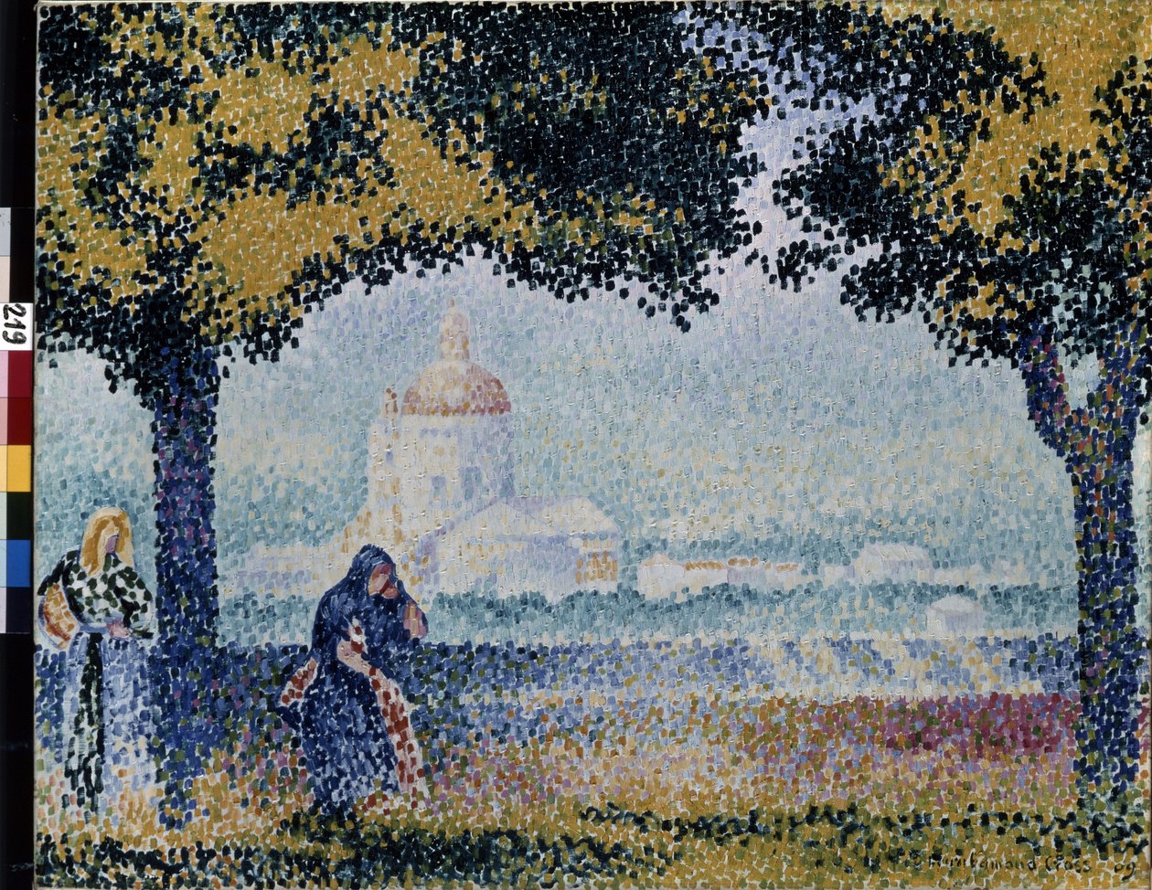 Kirken Saint Mary of the Angels nær Assisi. Maleri af Henri Edmond Cross (1856-1910) af Henri Edmond Cross