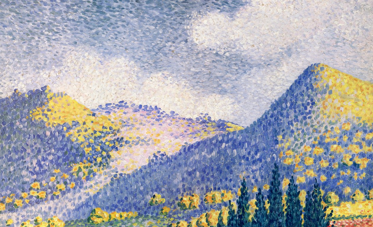 bjergrigt landskab af Henri Edmond Cross