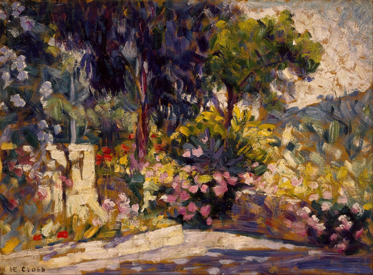 Den blomstrede terrasse af Henri-Edmond Cross