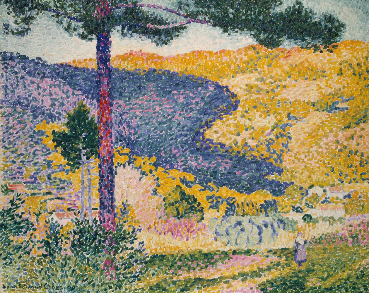 Dal med gran (Skygge på bjerget) af Henri Edmond Cross