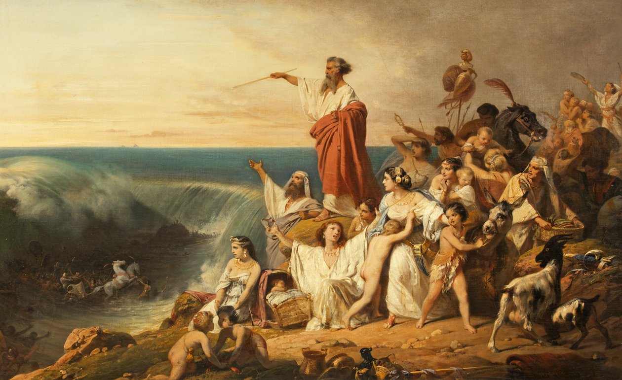 The Children of Israel Crossing the Red Sea, ca. 1855 (olie på lærred) af Henri Frederic Schopin