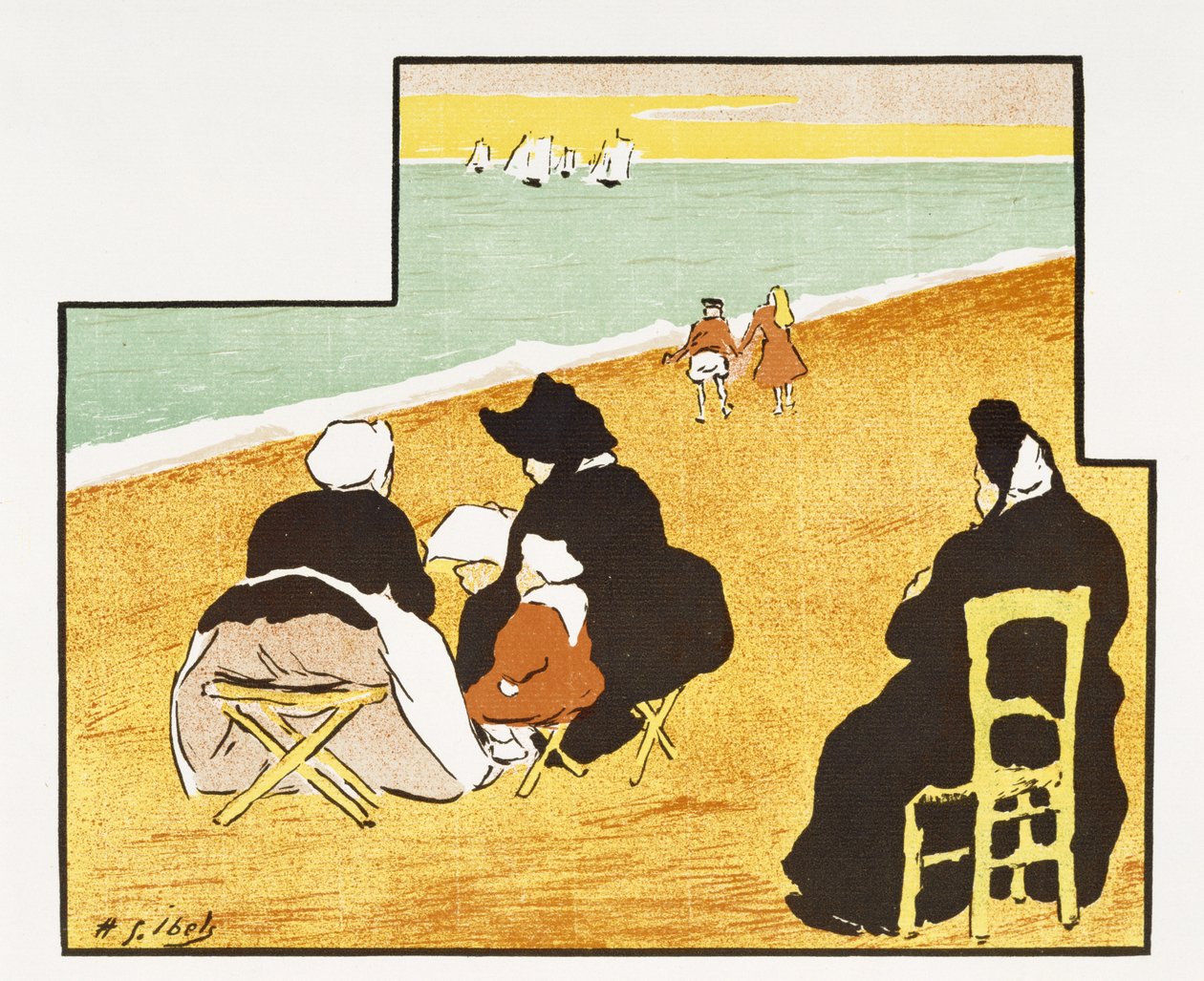 Program for Théâtre Libre-produktionen af Mirage, 1893 (litografi i farver på lagt papir) af Henri Gabriel Ibels