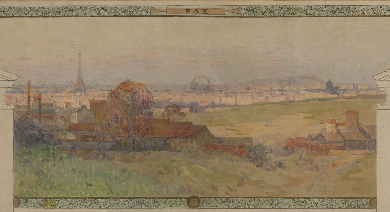 Skitse til Salle des Fêtes på rådhuset i Vanves: Pax, mellem 1902 og 1903 (olie på blæk på lærred) af Henri Gaston Darien