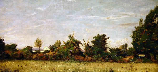 Landskab med sommerhus af Henri Joseph Harpignies