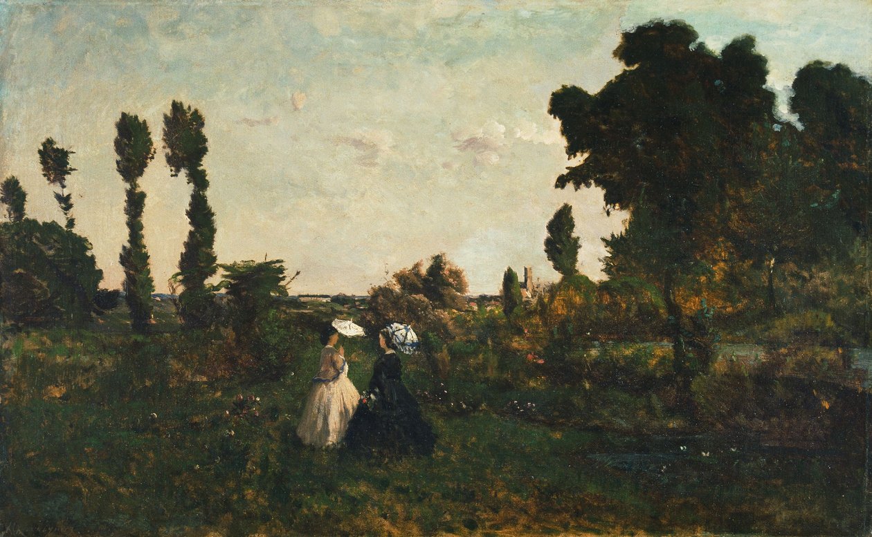 Landskab med figurer af Henri-Joseph Harpignies