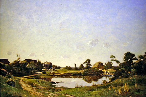 Frokost ved siden af poolen af Henri-Joseph Harpignies