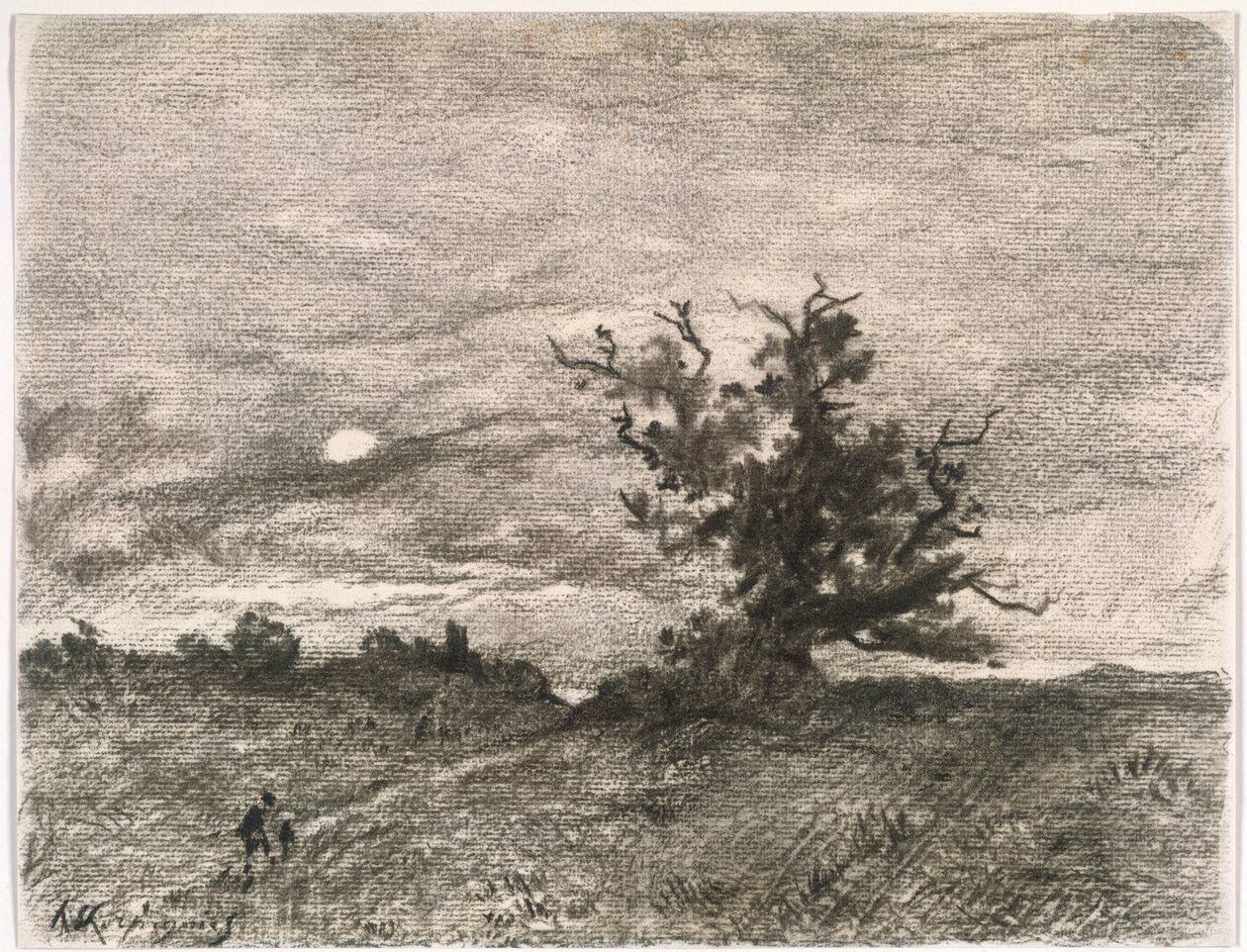 Landskab i måneskin af Henri-Joseph Harpignies