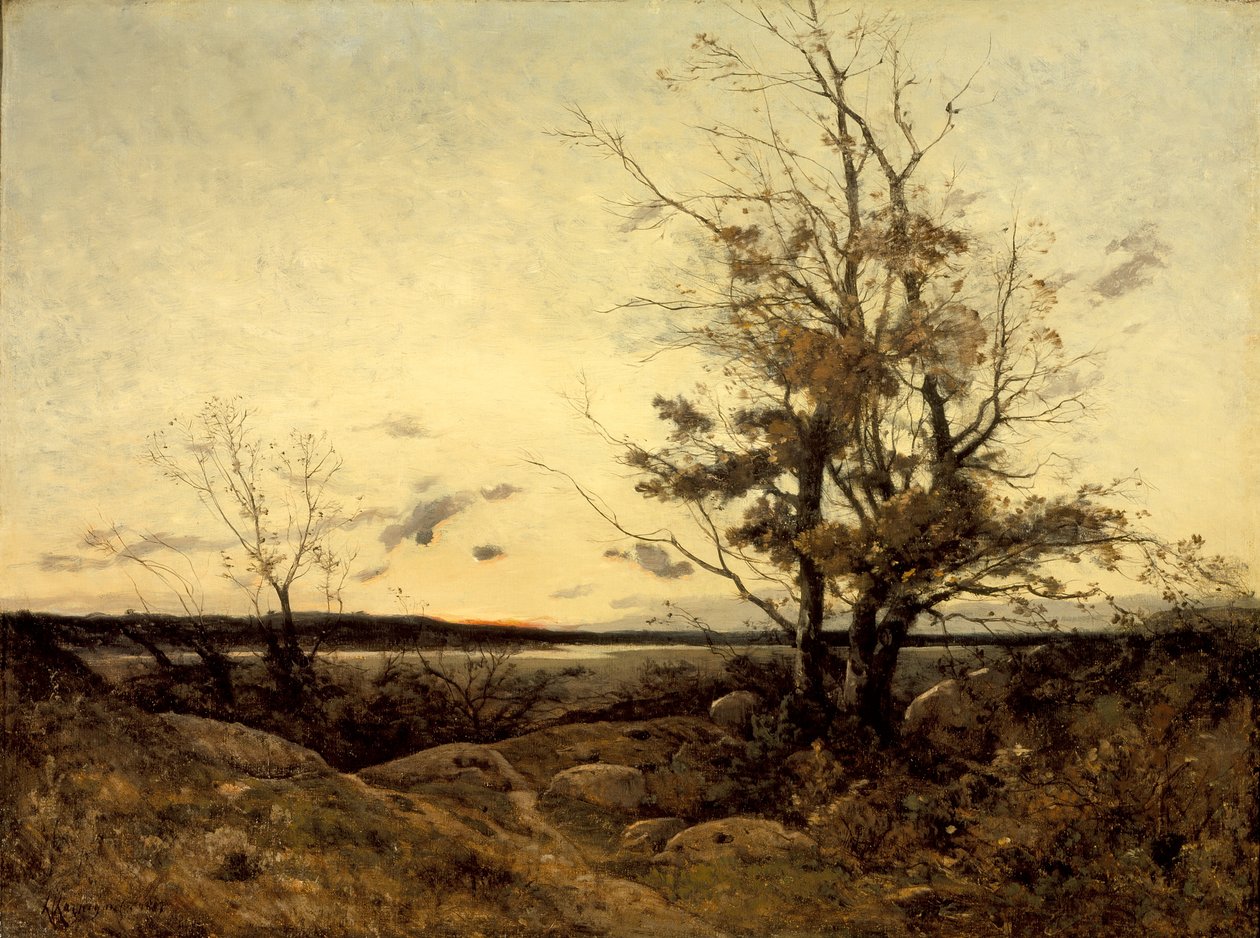 Landskab ved solnedgang af Henri-Joseph Harpignies