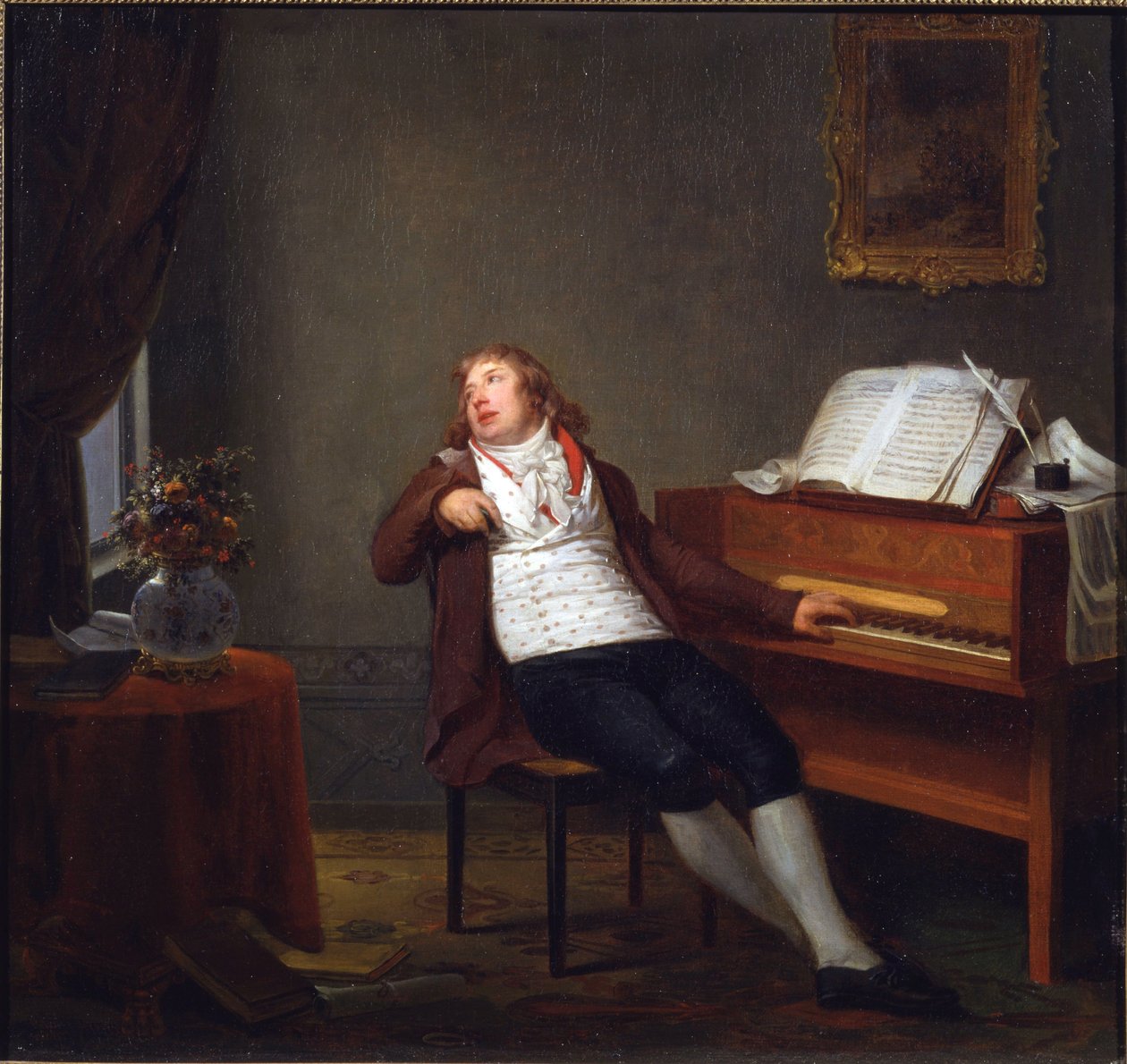 Portræt af pianisten og komponisten Johann Ladislaus Dussek (1760-1812) af Danloux, Henri-Pierre (1753-1809). Olie på lærred af Henri Pierre Danloux